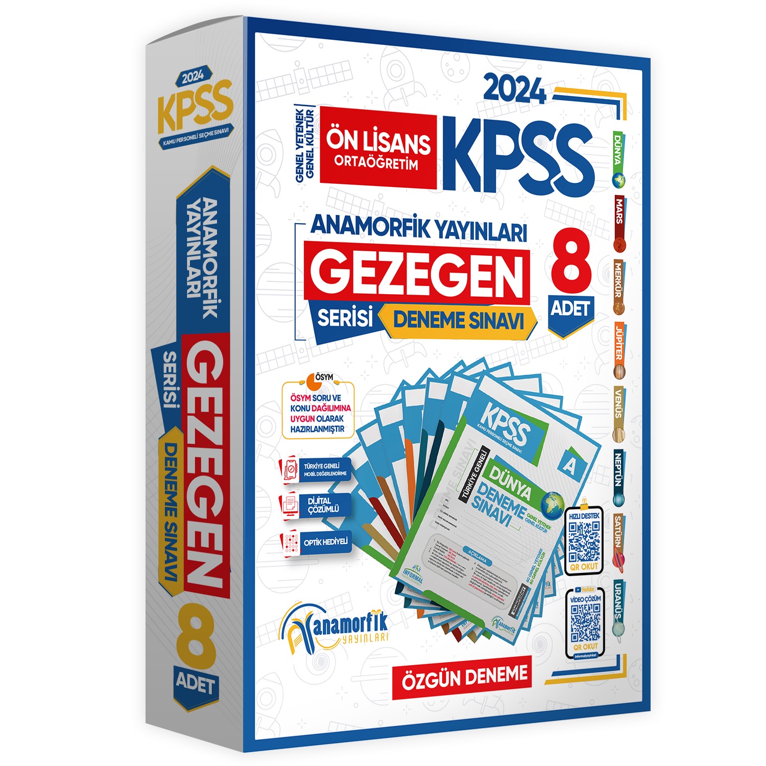 2024 KPSS Ortaöğretim GY-GK GEZEGEN Serisi 8li Deneme Paketi Kurumsal Türkiye Geneli Dijital Çözümlü