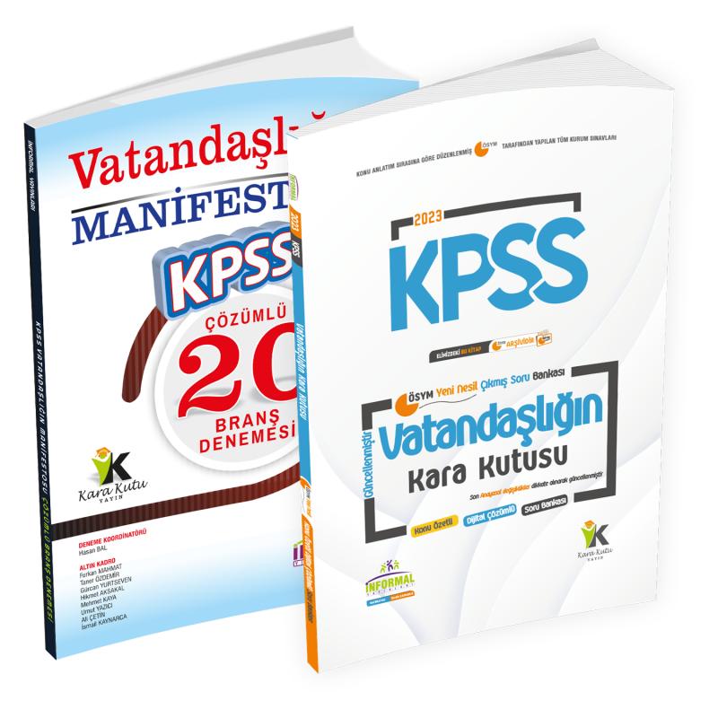 2023 KPSS Vatandaşlığın Kara Kutusu - Manifesto Branş Deneme Çözümlü Deneme ve Soru Bankası Seti