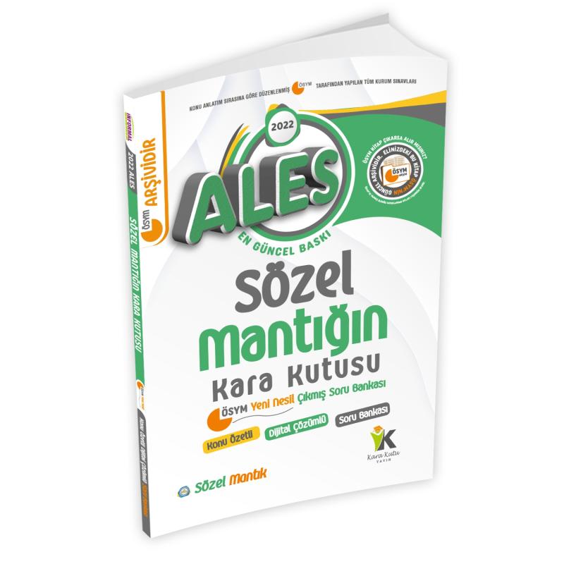 2022 ALES Sözel Mantığın Kara Kutusu Konu Özetli Dijital Çözümlü Soru Bankası