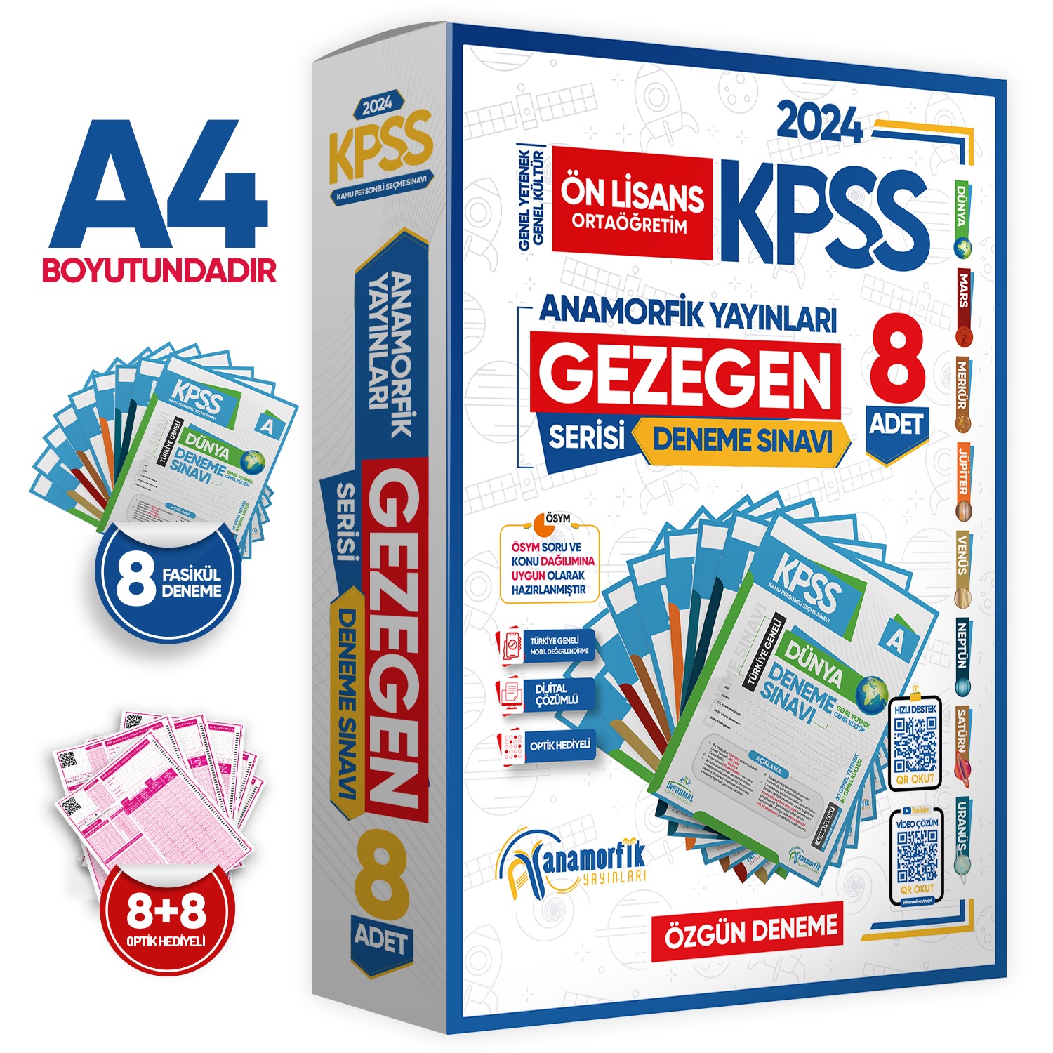 2024 KPSS Ön Lisans GY-GK GEZEGEN Serisi 8li Deneme Paketi Kurumsal Türkiye Geneli Dijital Çözümlü