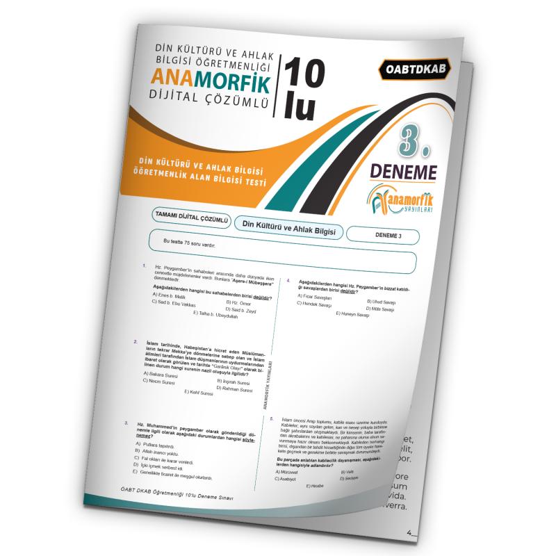 2023 KPSS ÖABT Anamorfik Din Kültürü ve Ahlak Bilgisi Türkiye Geneli D.Çözümlü Deneme 10/3.Kitapçık