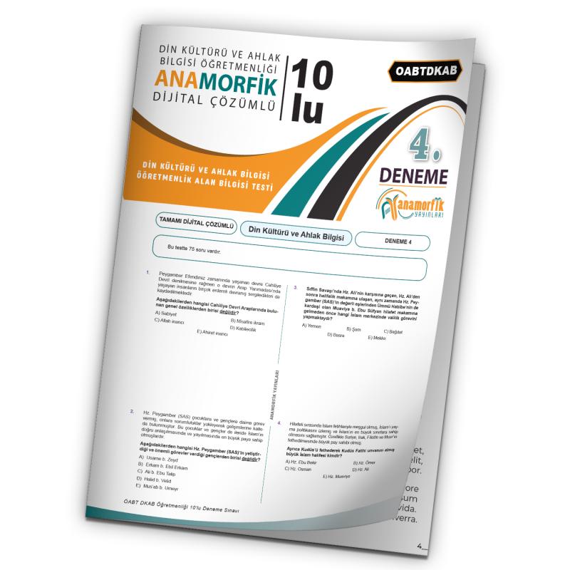 2023 KPSS ÖABT Anamorfik Din Kültürü ve Ahlak Bilgisi Türkiye Geneli D.Çözümlü Deneme 10/4.Kitapçık