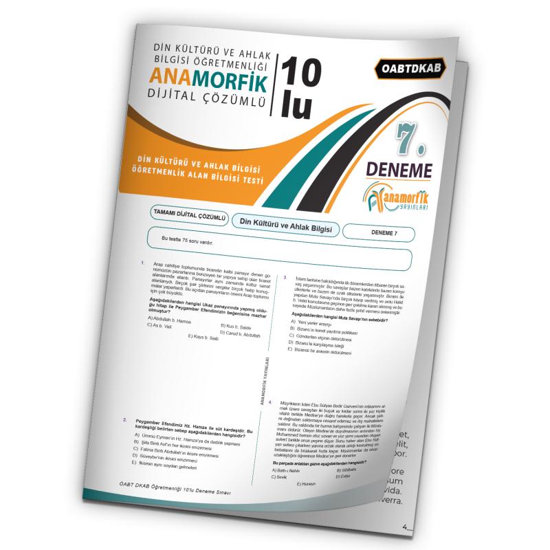 2023 KPSS ÖABT Anamorfik Din Kültürü ve Ahlak Bilgisi Türkiye Geneli D.Çözümlü Deneme 10/7.Kitapçık
