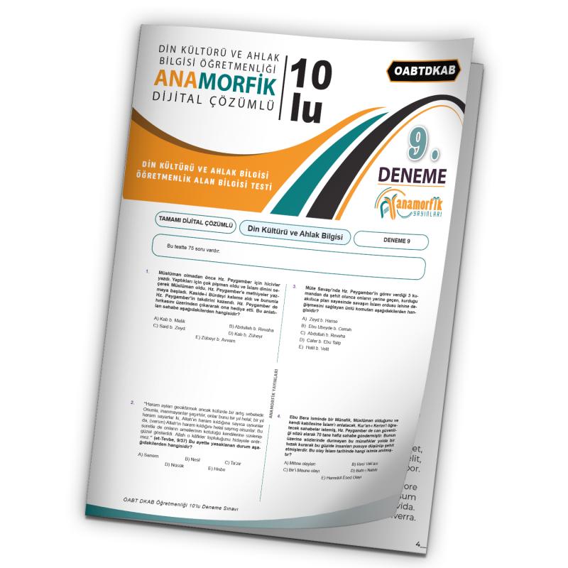 2023 KPSS ÖABT Anamorfik Din Kültürü ve Ahlak Bilgisi Türkiye Geneli D.Çözümlü Deneme 10/9.Kitapçık