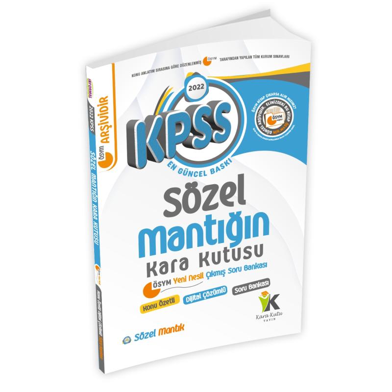 2022 KPSS Sözel Mantığın Kara Kutusu Konu Özetli Dijital Çözümlü Soru Bankası