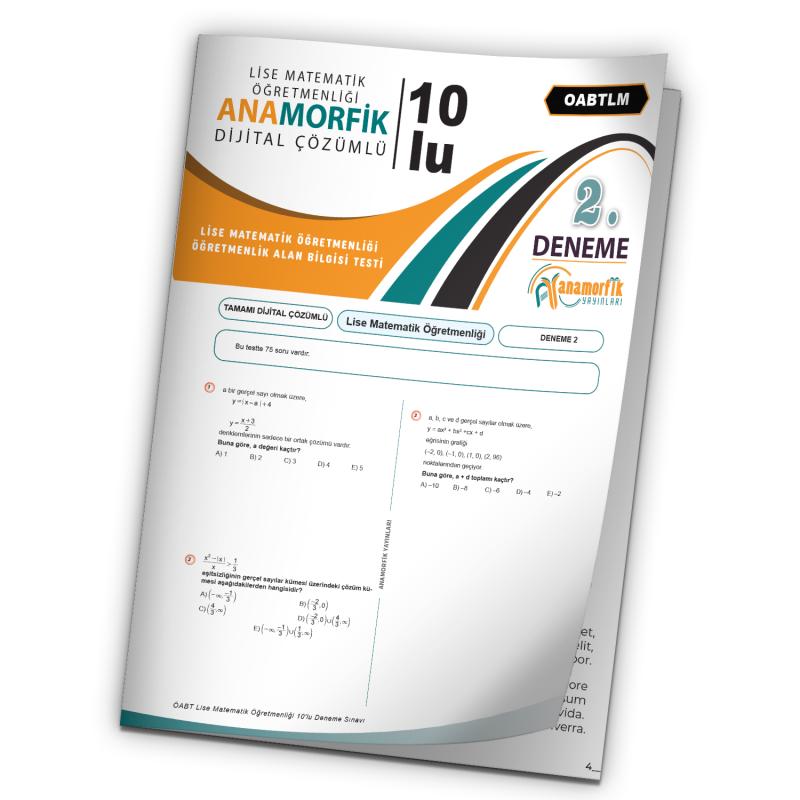 2023 KPSS ÖABT Anamorfik Lise/Ortaöğretim Matematik Türkiye Geneli D.Çözümlü Deneme 10/2.Kitapçık