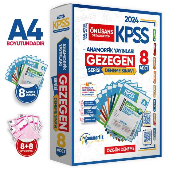 2024 KPSS Ön Lisans GY-GK GEZEGEN Serisi 8li Deneme Paketi Kurumsal Türkiye Geneli Dijital Çözümlü