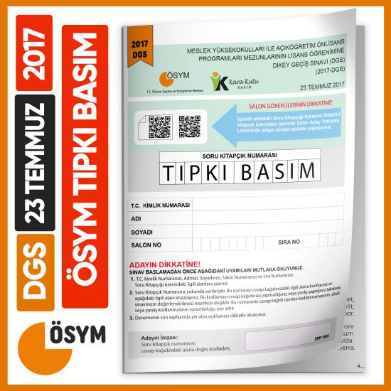 DGS 2017 ÖSYM Tıpkı Basım Çıkmış Soru Deneme Kitapçığı Yeni Baskı Türkiye Geneli Dijital Çözümlü