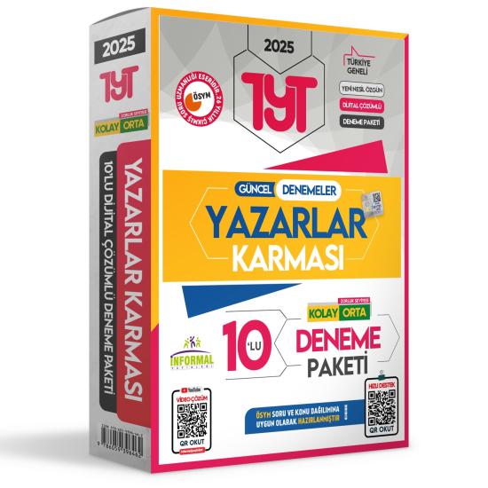 2024 YKS-TYT YENİ SİSTEM Yazarlar Karması Türkiye Geneli 10lu Çözümlü KOLAY-ORTA Seviye Deneme Paket