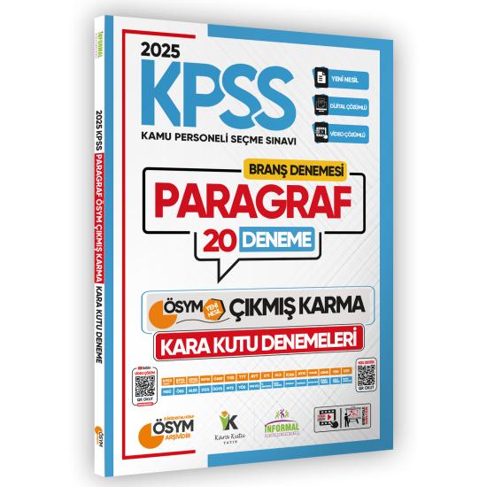 2025 KPSS Lisans Paragraf 20li Deneme Sınavı ÖSYM Çıkmış Soru Havuzu Video ve PDF Çözümlü